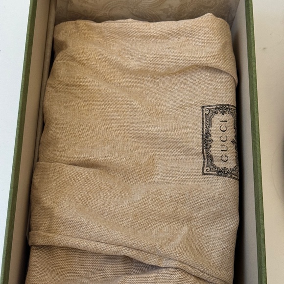 size 38.5G - Gucci GG Crystal 75mm Heeled Sandal Cherry Red slide - Picture 8 of 8